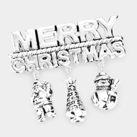 Metal Merry Christmas Santa Claus Tree Snowman Pin Brooch / Pendant