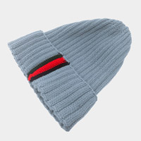 Color Block Accented Knit Beanie Hat