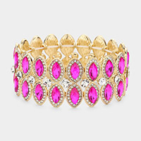 Marquise Stone Accented Stretch Evening Bracelet
