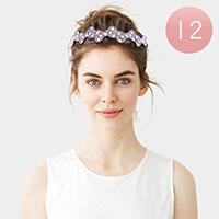 12PCS - Bling Bow Elastic Headbands