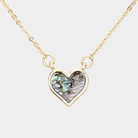 Abalone Heart Pendant Necklace