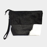 Animal Patterned Genuine Leather Clutch Bag