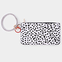 Cow Patterned Faux Leather Pouch Bag / Keychain / Bracelet