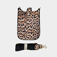 Leopard Patterned Faux Leather Crossbody Bag
