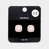 CZ Cubic Zirconia Rhinestone Pave Stud Evening Earrings 