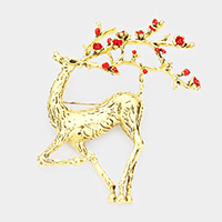 Colored Metal Reindeer Pin Brooch / Pendant