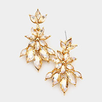 Marquise Stone Cluster Dangle Evening Earrings