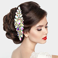Marquise Oval Stone Cluster Hair Comb