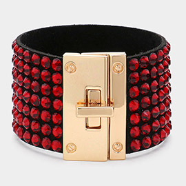7-Row Rhinestone Bling Studded Bracelet