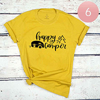 6PCS - Assorted Size happy camper Graphic T-shirts