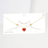 Gold Dipped Heart Pendant Necklace