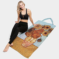 Sunflowers by Vincent Van Gogh Print Beach Towel and Tote Bag