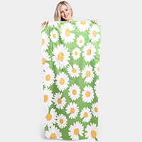 Daisy Flower Pattered Beach Towel and Tote Bag
