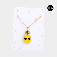 Enamel Pineapple Pendant Kids Necklace