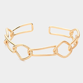 Brass Open Metal Link Cuff Bracelet