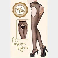Crystal Embellished Cut Out Fishnet Pantyhose Tights