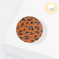 Enamel Leopard Patterned Round Adhesive Phone Grip and Stand