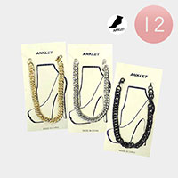 12PCS - Metal Chain Anklets