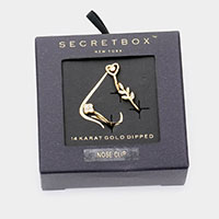 Secret Box _ 14K Gold Dipped 3PCS Heart Leaf Quatrefoil Nose Clips