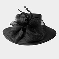 Mesh Bow Accented Dressy Hat