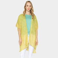 Embroidered Floral Cover Up Kimono Poncho