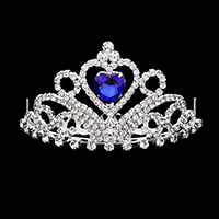 Heart Crystal Rhinestone Princess Mini Tiara