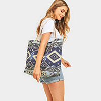 Tribal Patterned Beach Tote Bag
