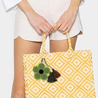Flower Patch Tassel Bag Charm / Keychain