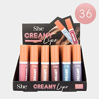 36PCS - Creamy Natural Look Lip Glosses
