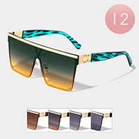 12PCS - Metal Pointed Square Sunglasses