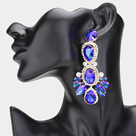 Crystal Rhinestone Pave Drop Evening Earrings