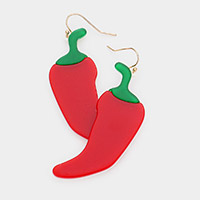Resin Chili Pepper Dangle Earrings