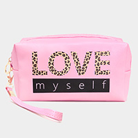Leopard Patterned LOVE my self Message Pouch Bag