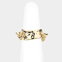 Secret Box _ Gold Dipped Abstract Metal Link Ring