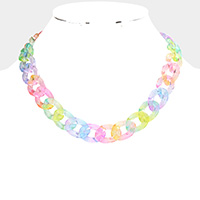 Lucite Resin Chain Link Necklace