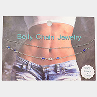 Round Bead Link Double Layered Belly Chain Jewelry