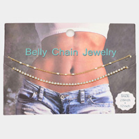 Rhinestone Double Layered Belly Chain Jewelry