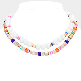 Multi Beaded Double Layered Necklace