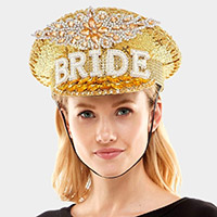 BRIDE Message Accented Sequin Bling Hat