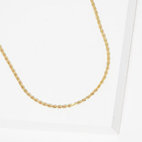 Gold Dipped Rope Chain Metal Necklace