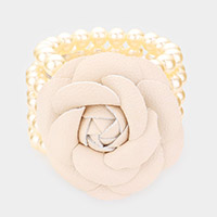 Chunky Rose Pearl Bracelet