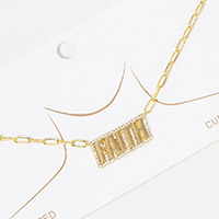 Gold Dipped Faith Message Pendant Necklace