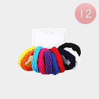 12 SET OF 10 - Colored Fabric Hair Bands