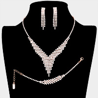 Crystal Rhinestone Pave Necklace Set