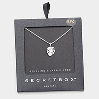 Secret Box_Sterling Silver Dipped Leaf Pendant Necklace