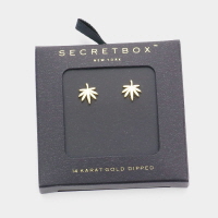 Secret Box_14K Gold Dipped Hemp Leaf Stud Earrings
