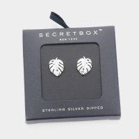 Secret Box_Sterling Silver Dipped Leaf Stud Earrings