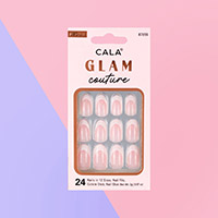 24PCS - Glam Couture Oval French Medium Nail Set