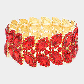 Marquise Stone Embellished Stretch Evening Bracelet