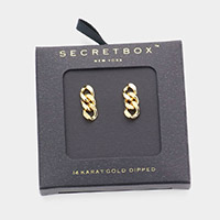 Secret Box_14K Gold Dipped Chain Stud Earrings